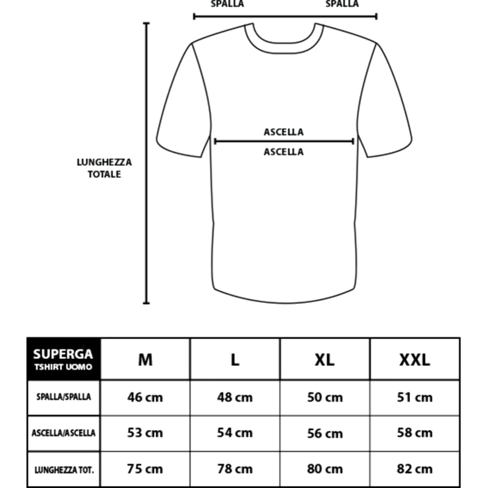 T-Shirt Maglietta Uomo SUPERGA Cotone Vari Colori Art.25621