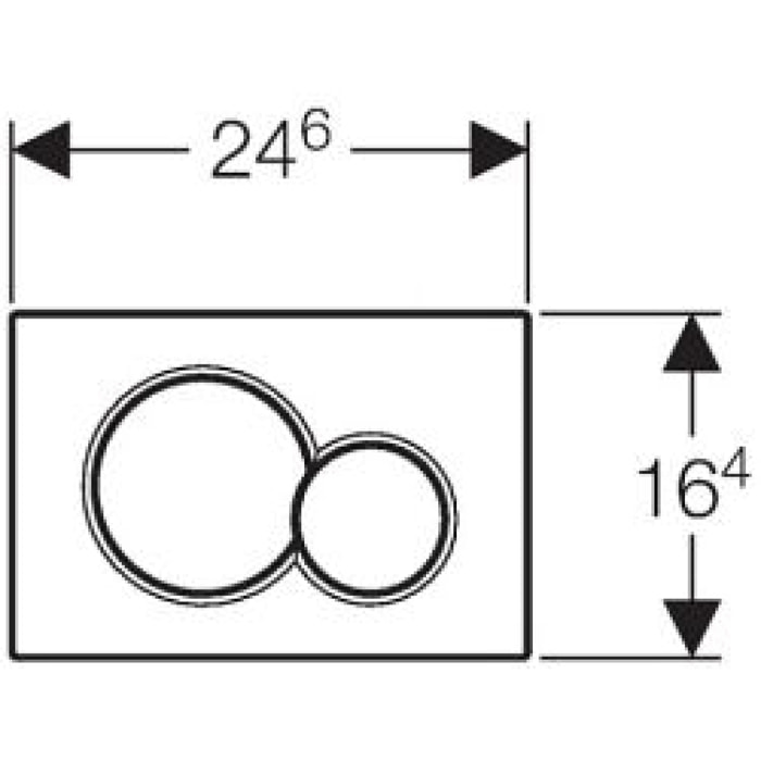 Plaque de déclenchement double touche SIGMA 01 chromé brillant, compatible bâti SIGMA DUOFIX UP 320 et 720