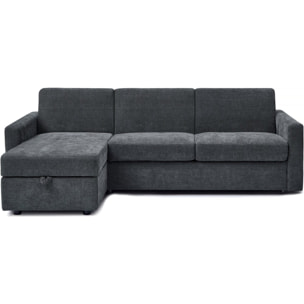Canapé d'angle réversible et convertible express en tissu "Celia" - 3 places - Gris