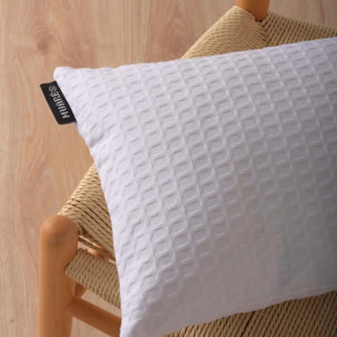 Housse de coussin Waffle Blanc 50x50 cm