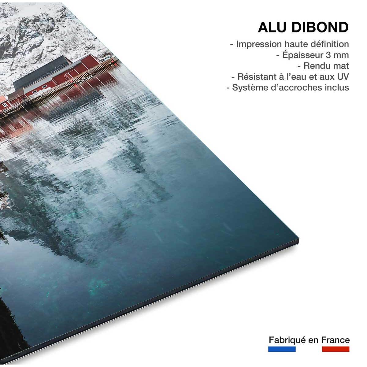 Paysage hiver village de pecheur norvegien  Tableau alu Dibond