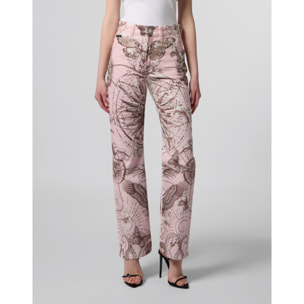 PHILIPP PLEIN Straight Cut Jeans Butterfly Tattoo