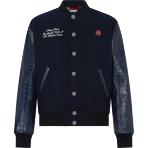 PHILIPP PLEIN Varsity Bomber Cocco Sleeves Los Angeles