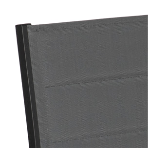 Salon de jardin VENEZIA extensible en textilène gris 10 places - aluminium anthracite