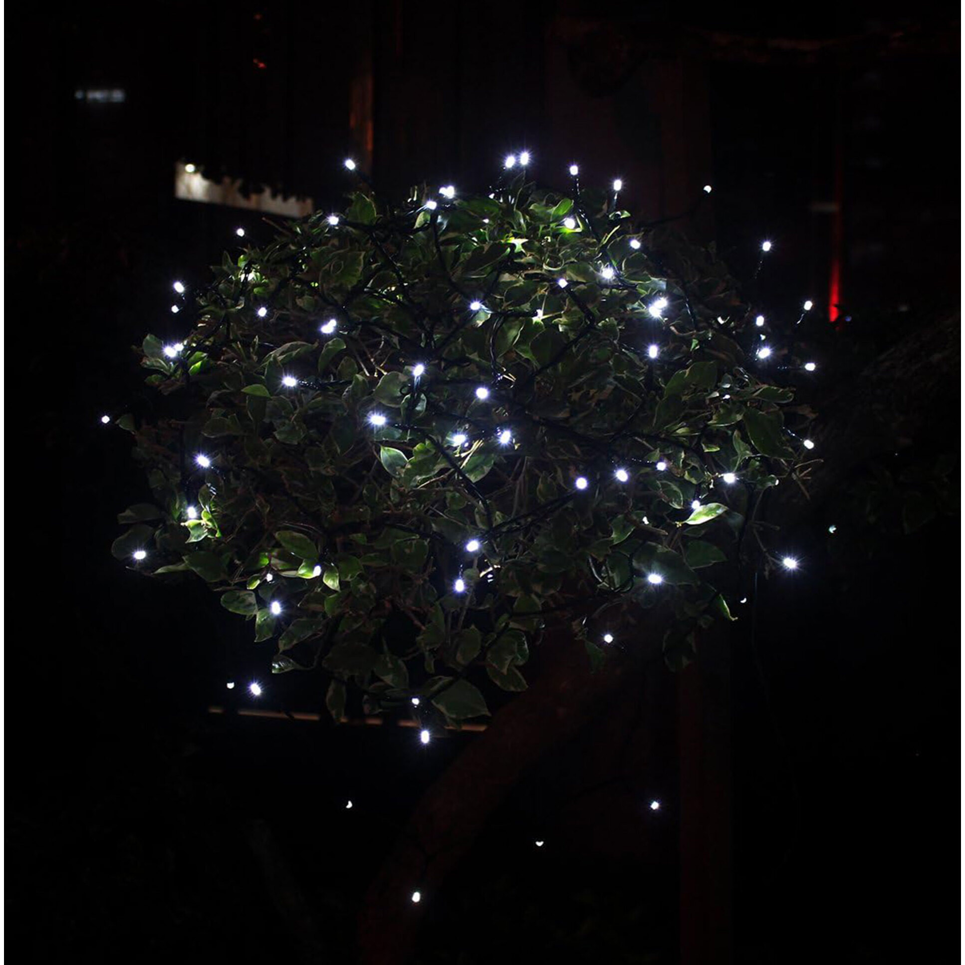 Guirnalda de luz led solar con 400 bombillas - cable de 4 metros, led blanco frío y panel solar policristalino