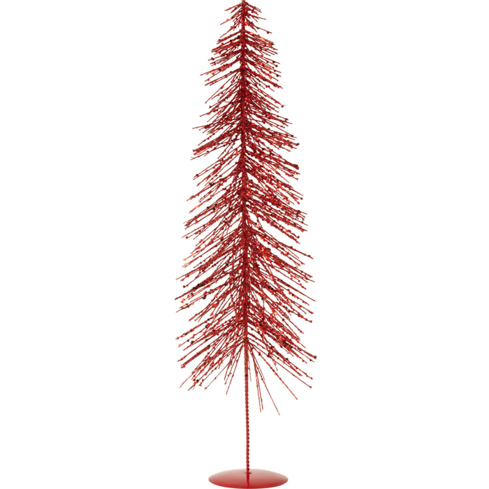J-Line décoration Sapin De Noël Paillettes - plastique - rouge - large