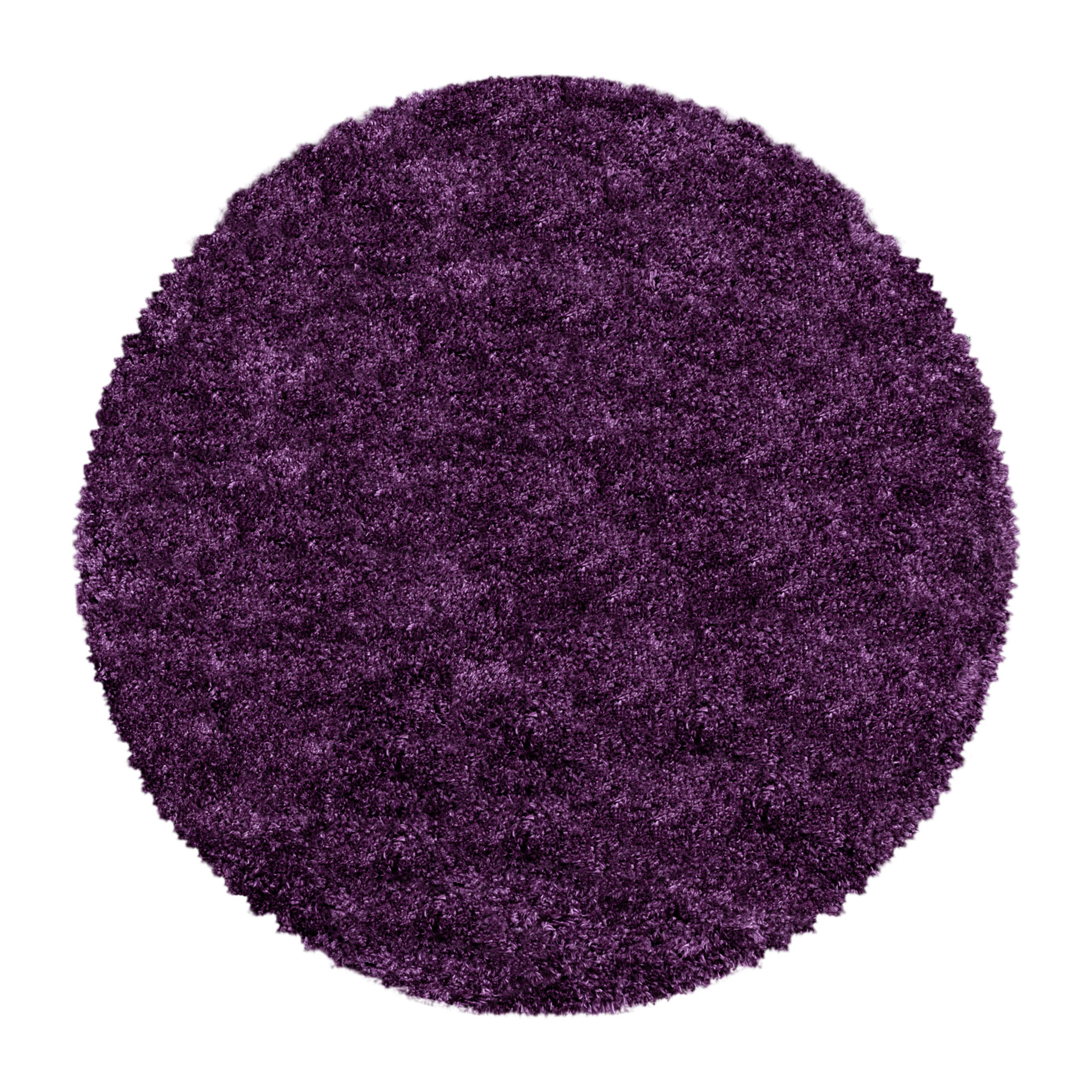 FLUFFY - Tapis rond shaggy uni à poils longs Lila