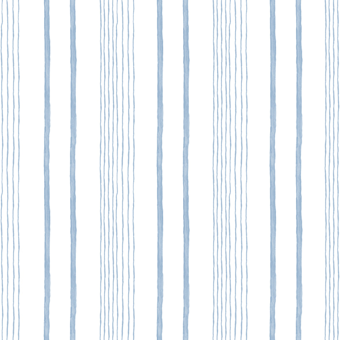 Papier peint enfant rayures aquarelle bleu blanc