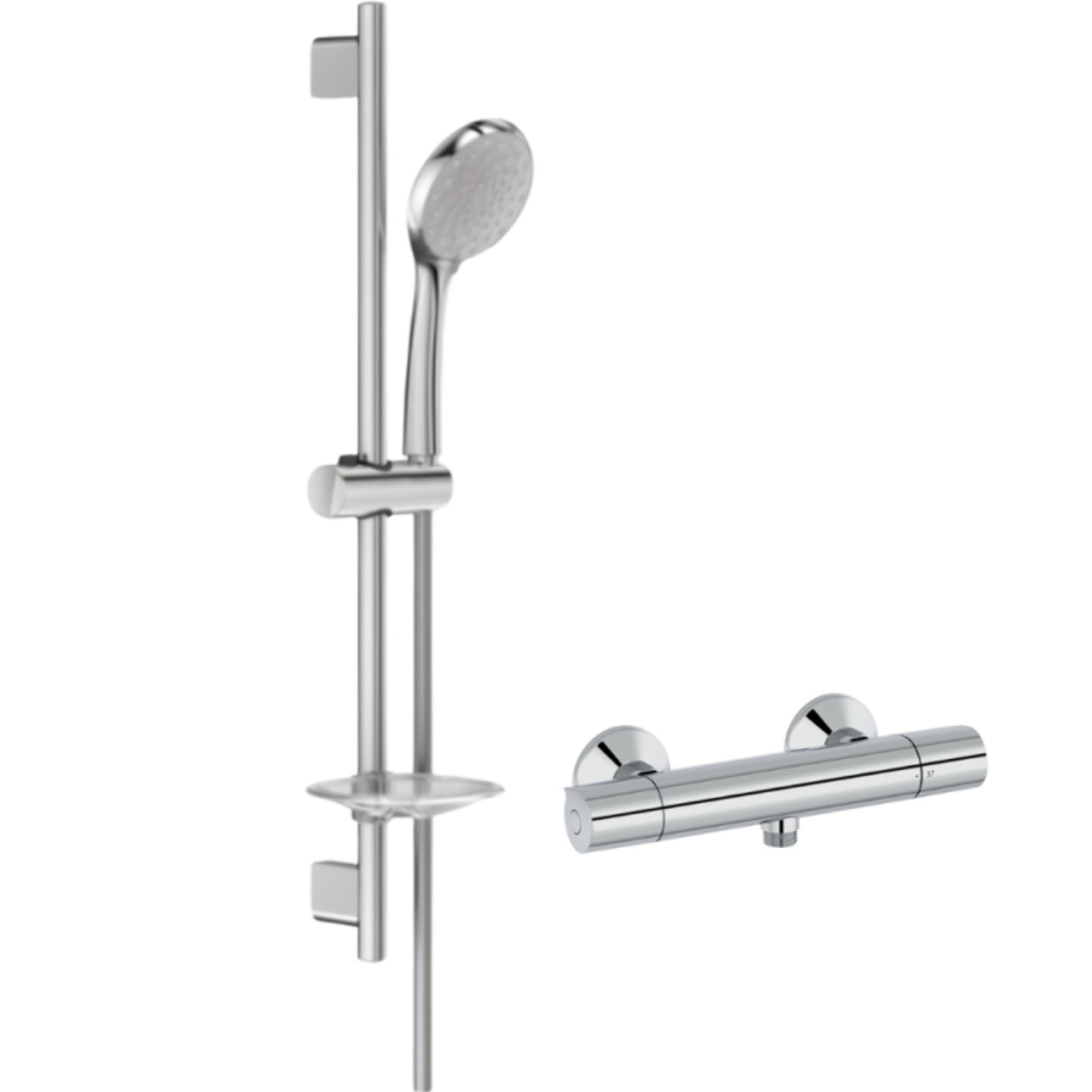Mitigeur de douche thermostatique Simone + ensemble de douche Awaken