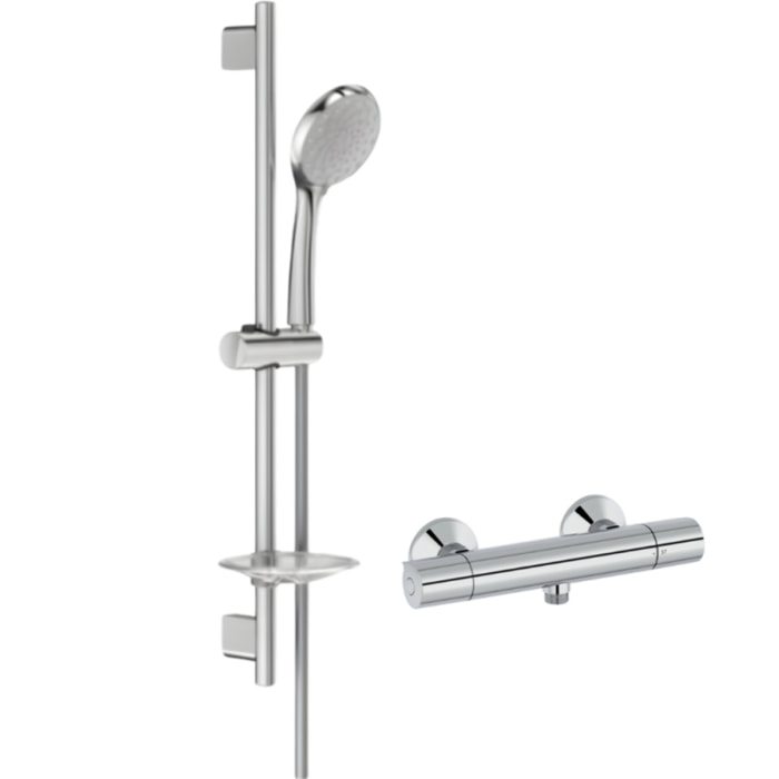 Mitigeur de douche thermostatique Simone + ensemble de douche Awaken