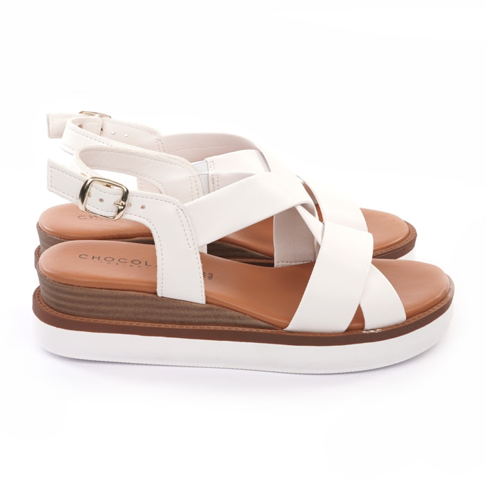 SANDALO ZEPPA INCROCIATO BIANCO