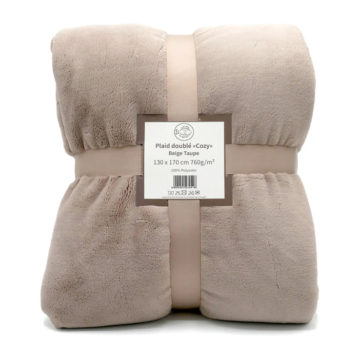 Plaid polaire - Cozy Beige Taupe - 130x170cm - 760g/m²