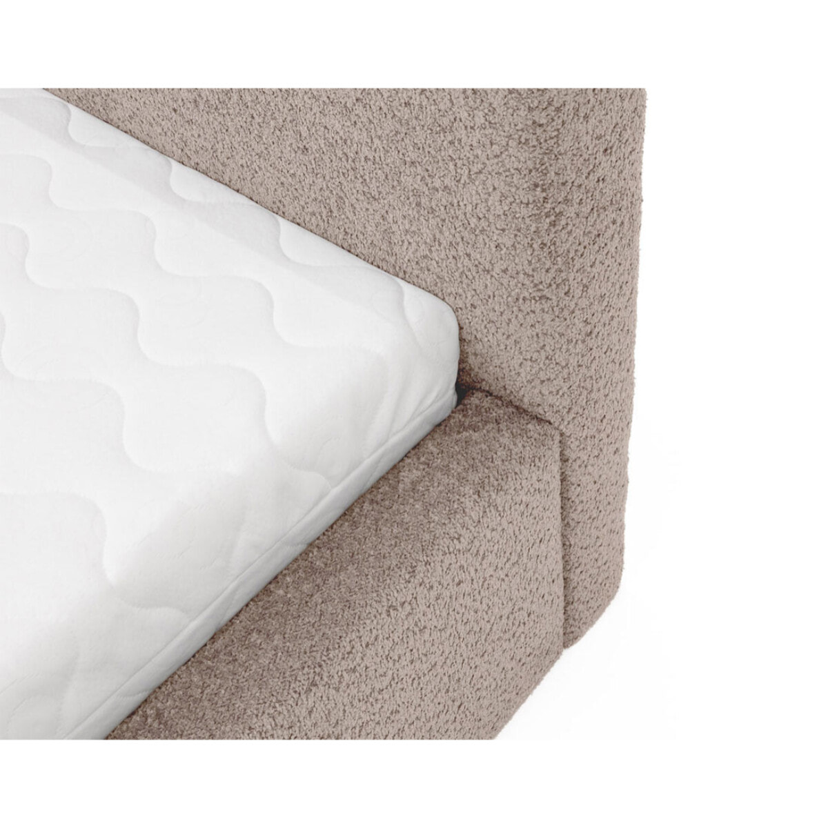 Orane - lit coffre - 160x200 cm - en tissu bouclette - Rose