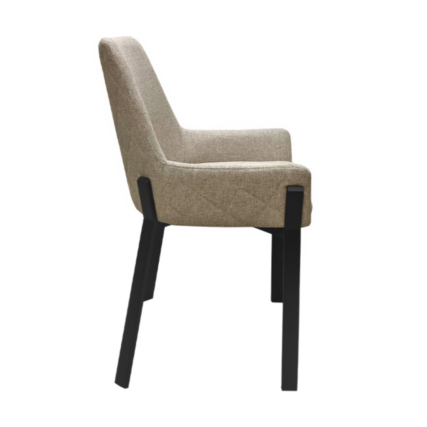 Chaise en tissu chiné capitonné avec piètement métal - 2 coloris - EMOTION 2