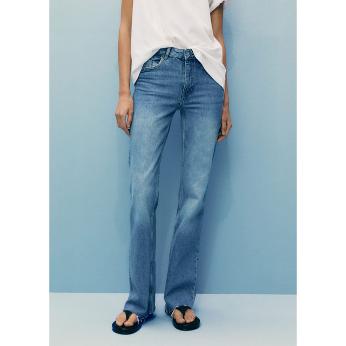 Jeans flare tiro medio Fiona - azul medio