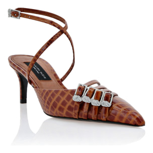 PHILIPP PLEIN Slingback Low Heels COCCO