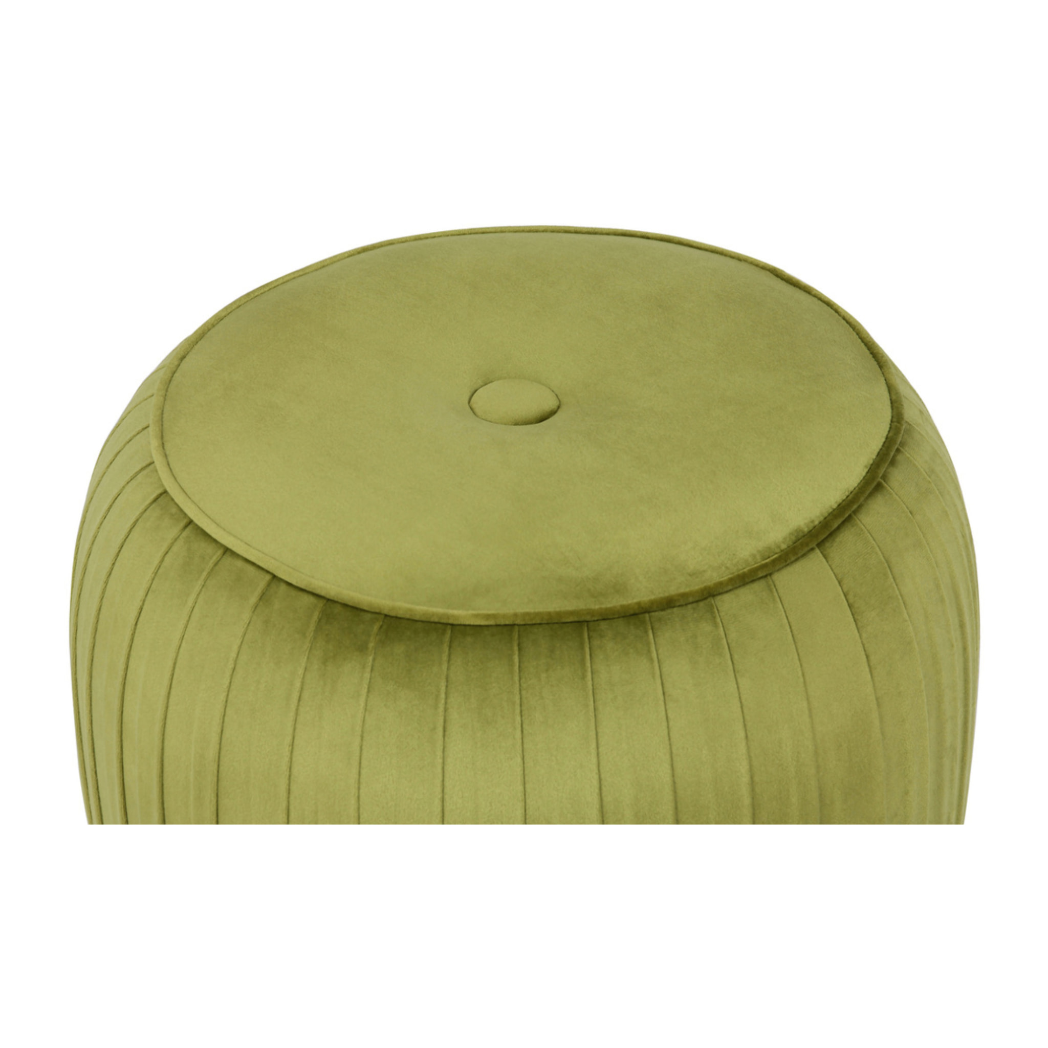 Pouf contenitore Lyla in velluto verde pistacchio
