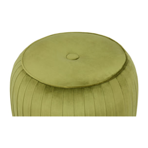 Pouf contenitore Lyla in velluto verde pistacchio