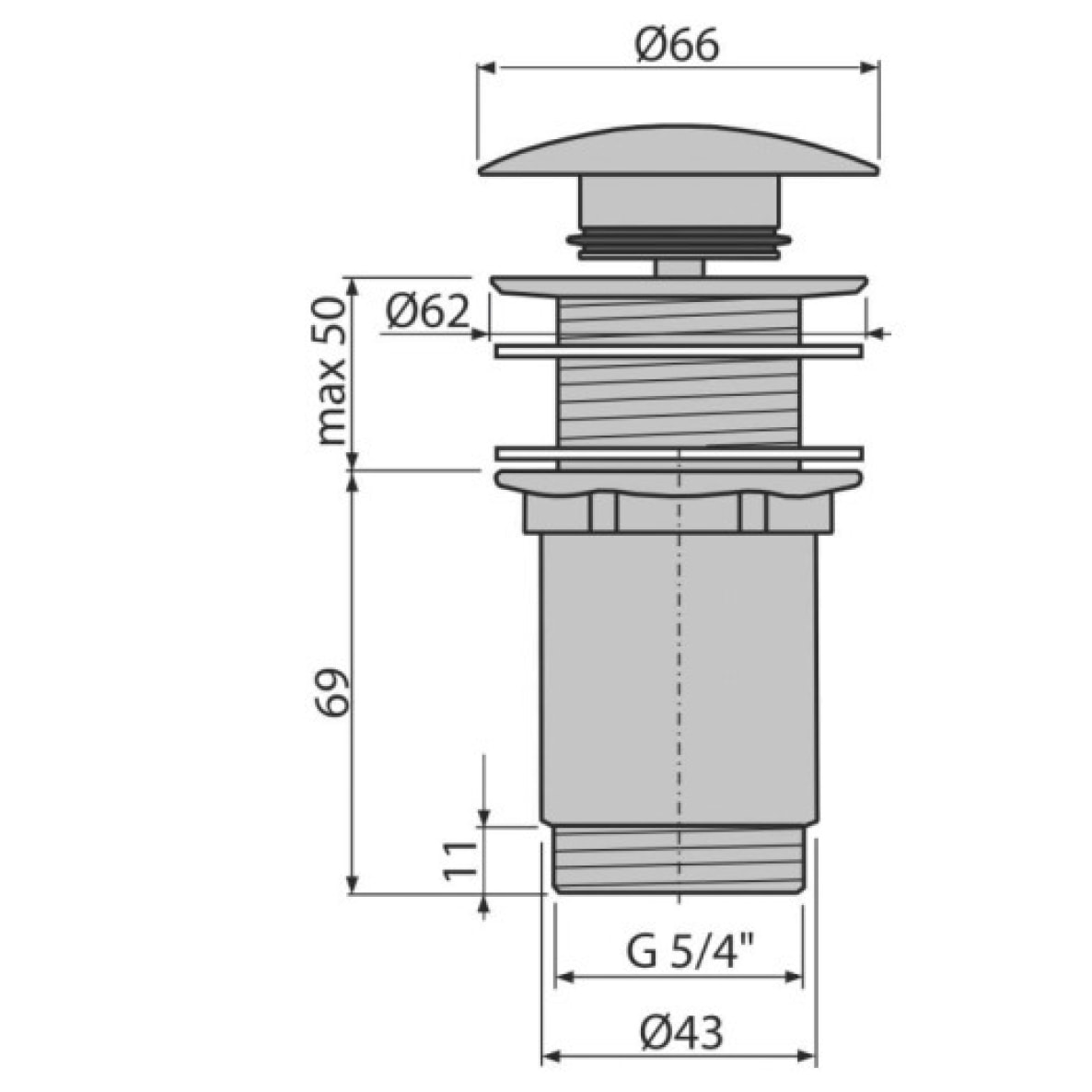 Ensemble lave-mains suspendu avec trou pour robinetterie 40.5x20.5, Bonde clic-clac Siphon SATBRE4020SL-SET