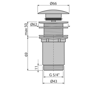 Ensemble lave-mains suspendu avec trou pour robinetterie 40.5x20.5, Bonde clic-clac Siphon SATBRE4020SL-SET