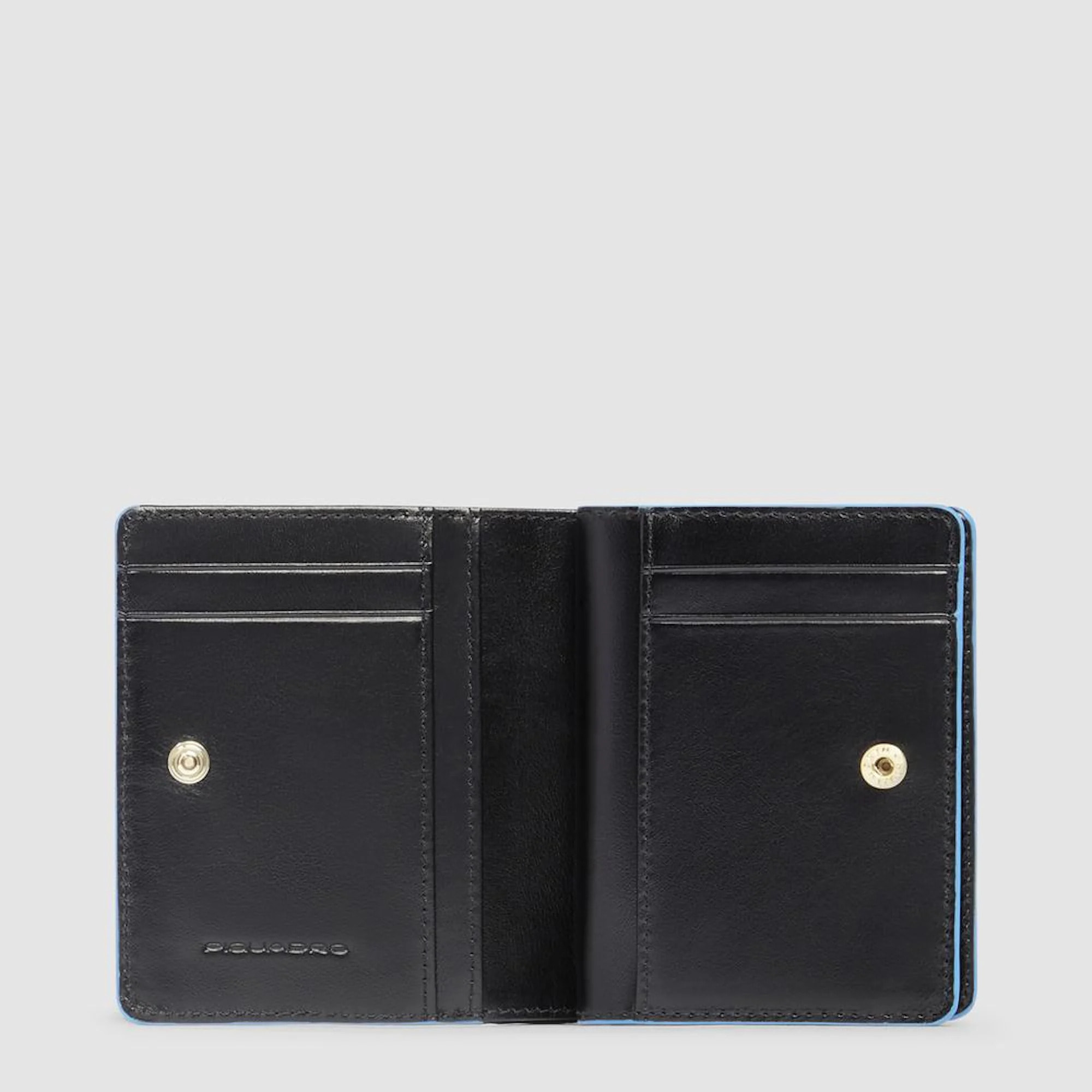 Piquadro Portafogli da piccolo in pelle con porta monete, portacarte di credito e protezione RFID