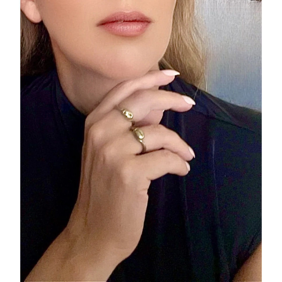 Pareja de anillos Vida en dorado chapado latón