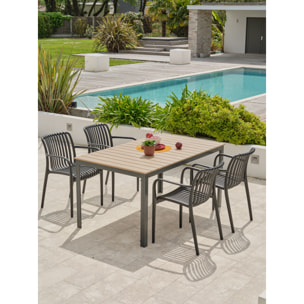 BOSTON - Ensemble repas de jardin 4 places en aluminium
