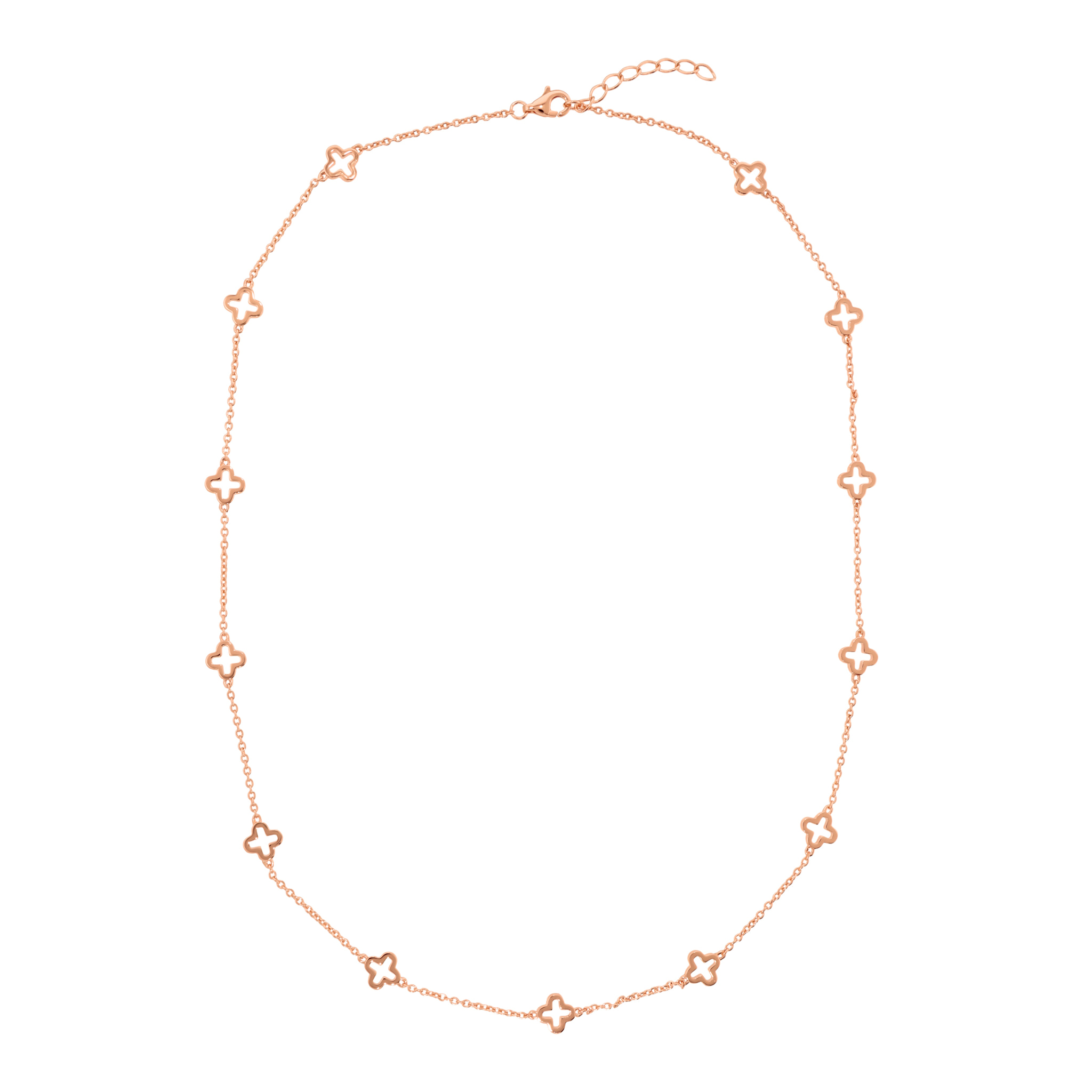 Collana Girocollo con Ciondoli a Quadrifoglio Traforati