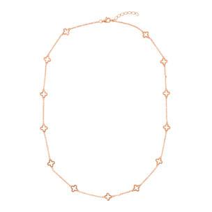 Collana Girocollo con Ciondoli a Quadrifoglio Traforati