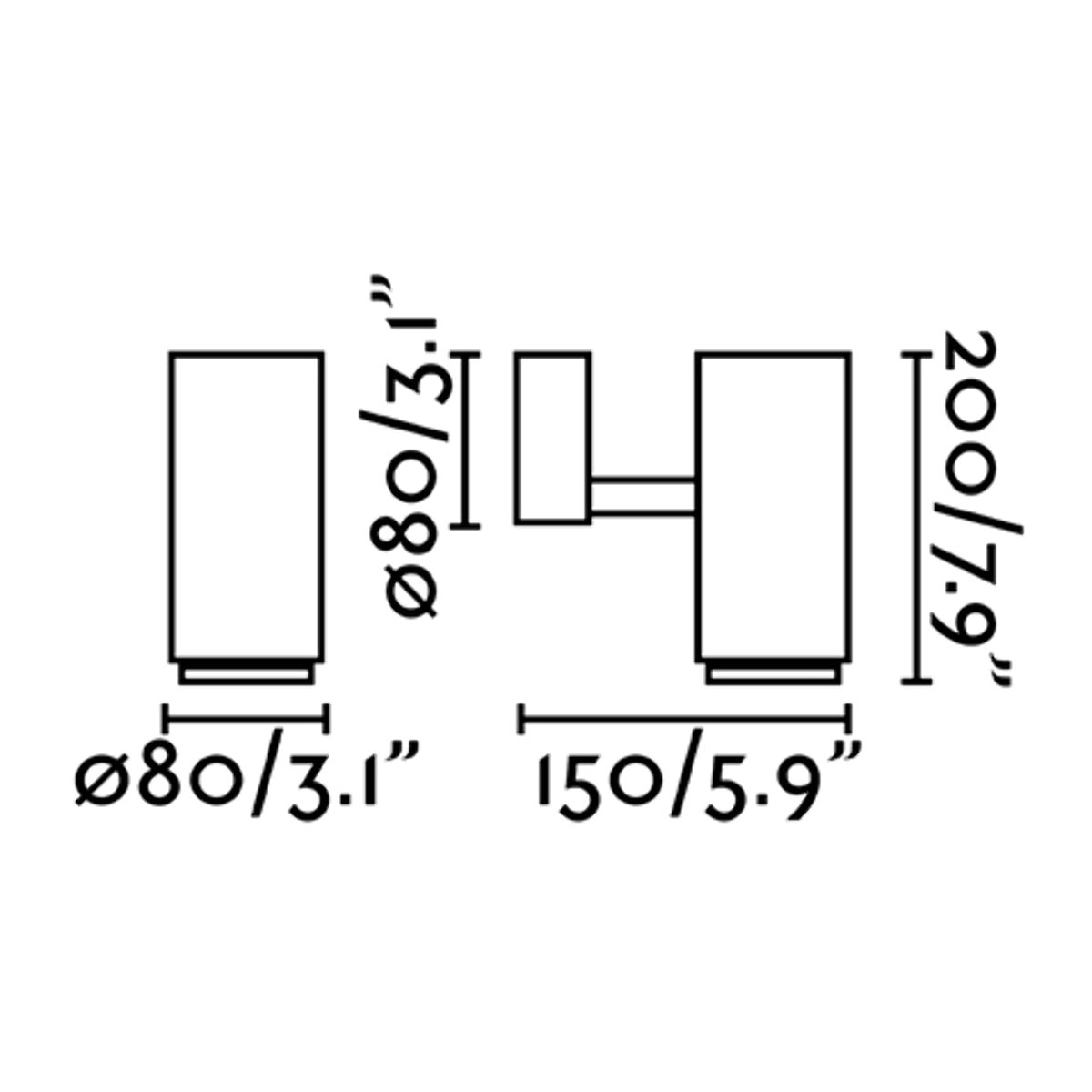 PLOM LED Lámpara proyector gris oscuro