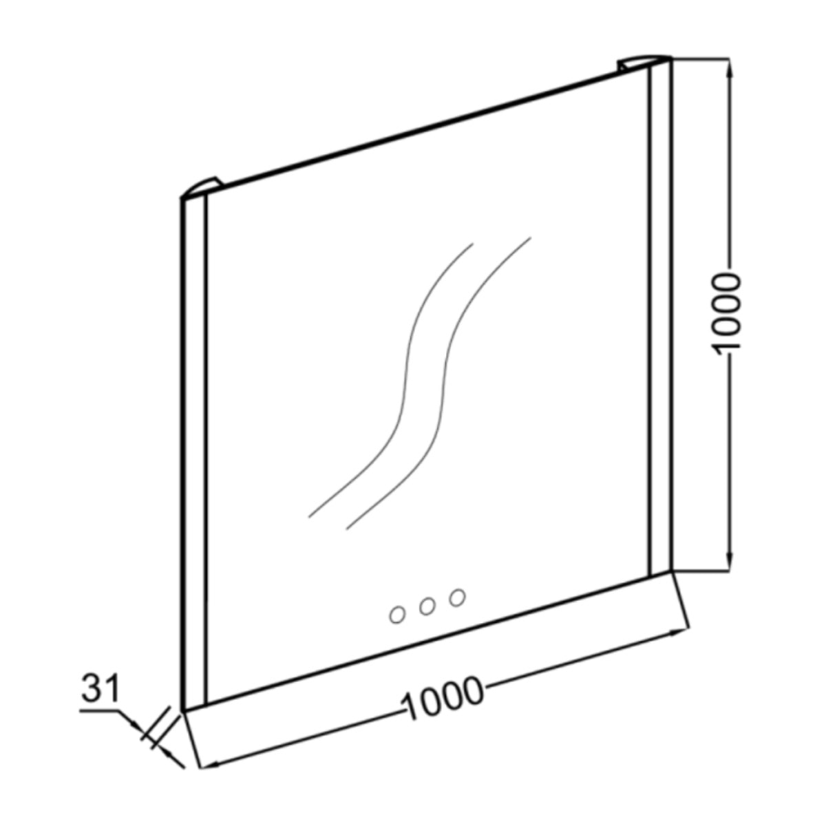 Miroir 3 trous pour mitigeurs Grands Boulevards 100 cm