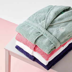 Albornoz 420gsm 100% algodon c/ logo bordado rosa core benetton
