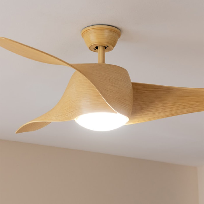 Cecotec Ventilatore da soffitto con luce EnergySilence Aero 5290 LightWood