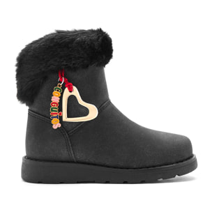 Stivali da bambina con fodera interna e dettaglio ciondolo a cuore