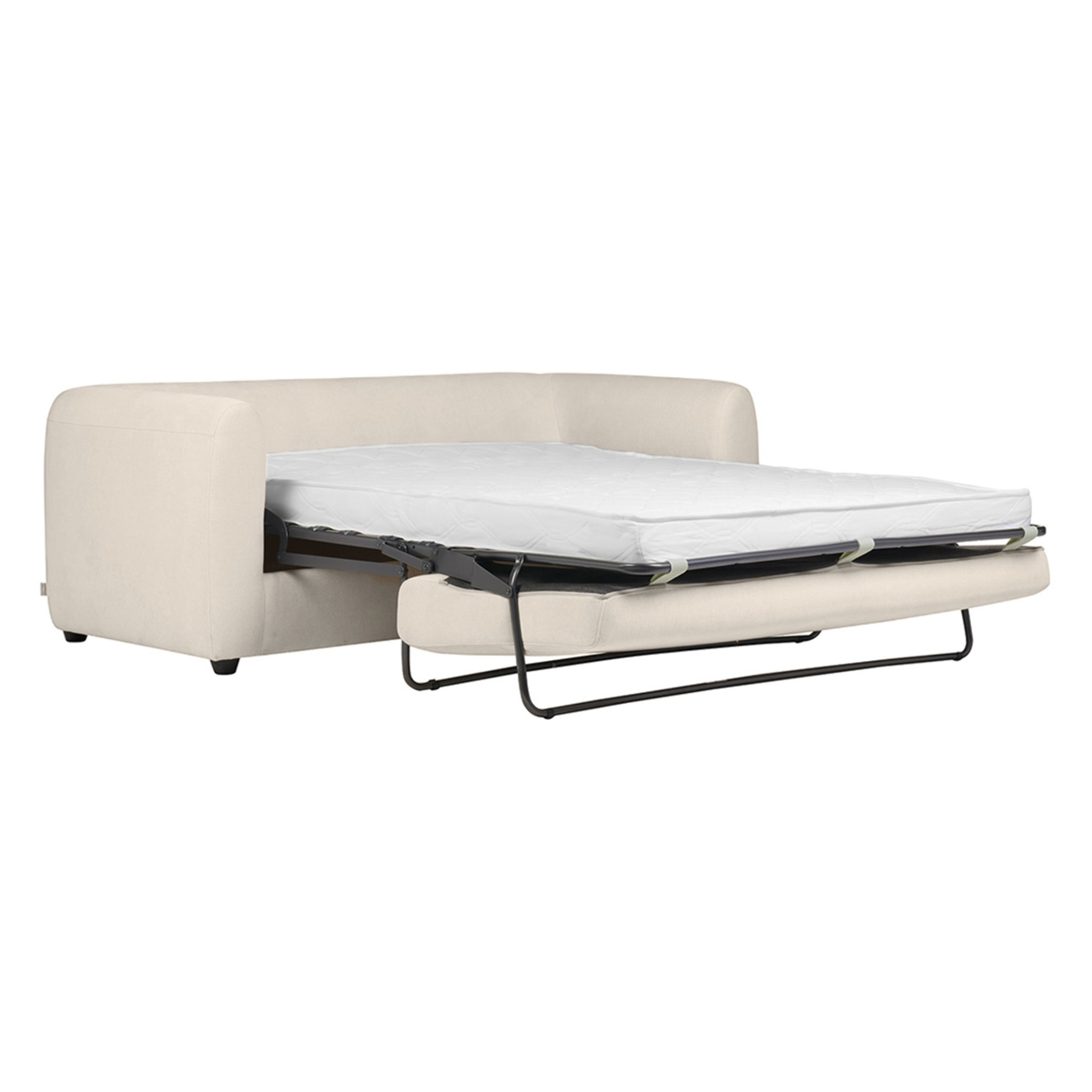 Canapé convertible 3 places en tissu effet velours beige HARLO
