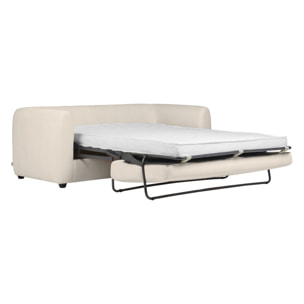 Canapé convertible 3 places en tissu effet velours beige HARLO