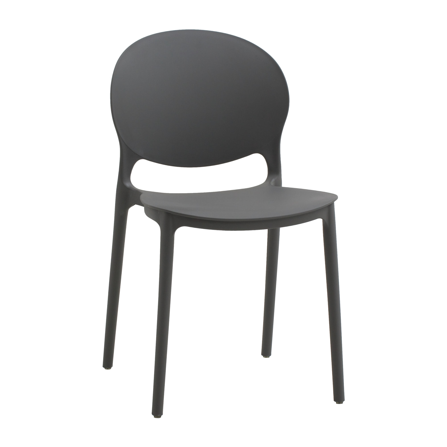 set 2 sedie impilabili in polipropilene grigio