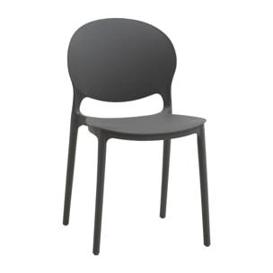 set 2 sedie impilabili in polipropilene grigio