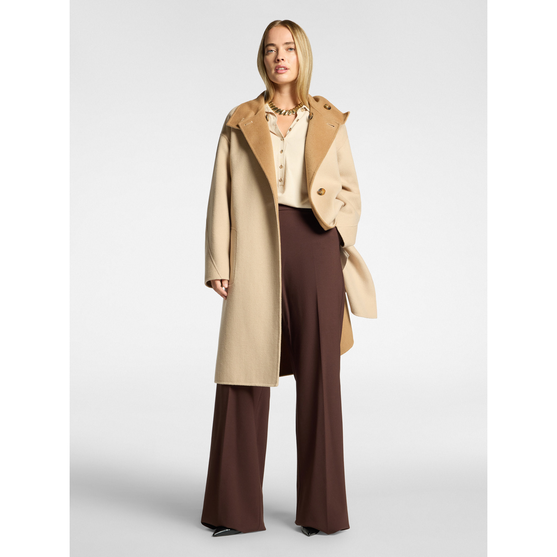 Elena Mirò - Cappotto in double misto lana - Beige