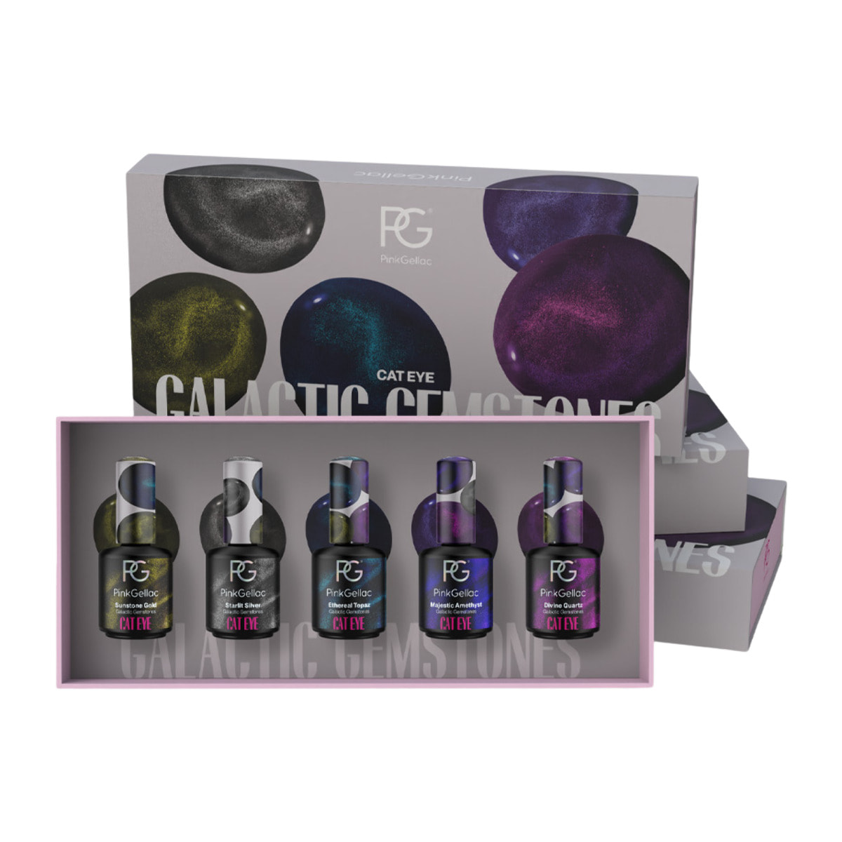 Set vernis semi-permanent - Cat Eye - Galactic Gemstones - 5x 15 ml