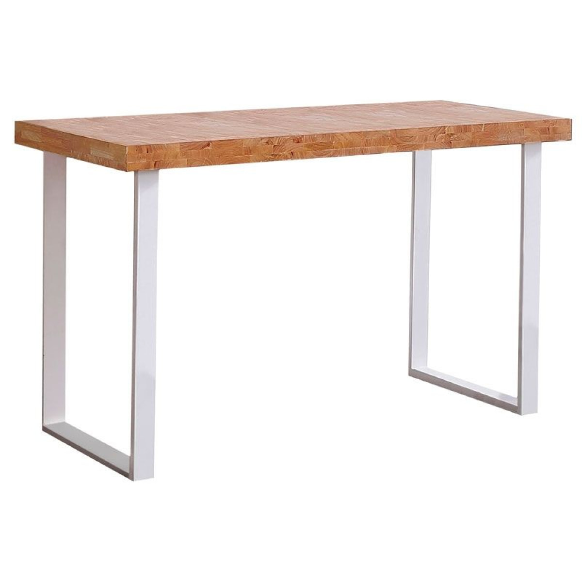 Mesa de escritorio con patas metálicas en blanco y roble salvaje 120x60 cm Natural Roble salvaje - Blanco