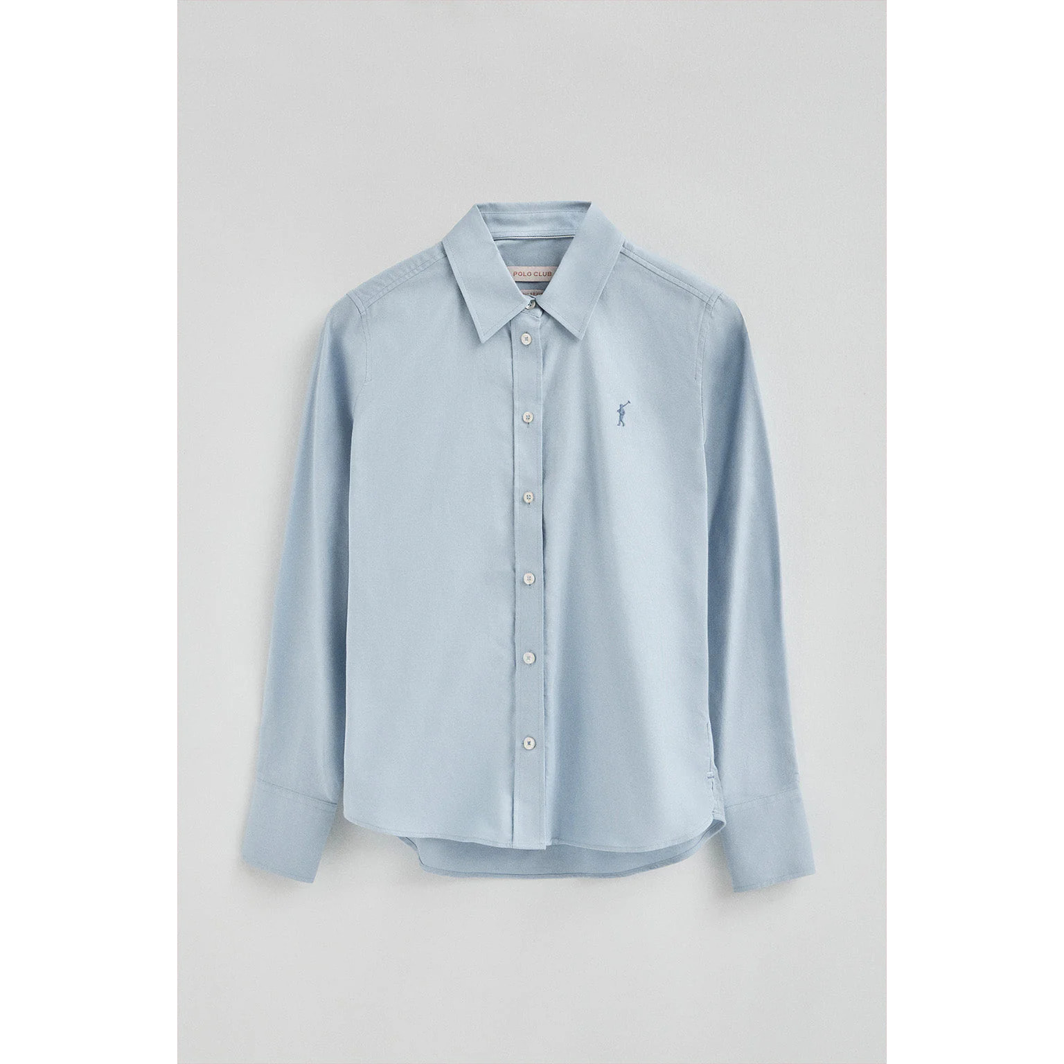 Camisa azul celeste de corte recto con logo Rigby Go