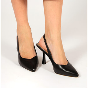 Dècolletè slingback in simil pelle