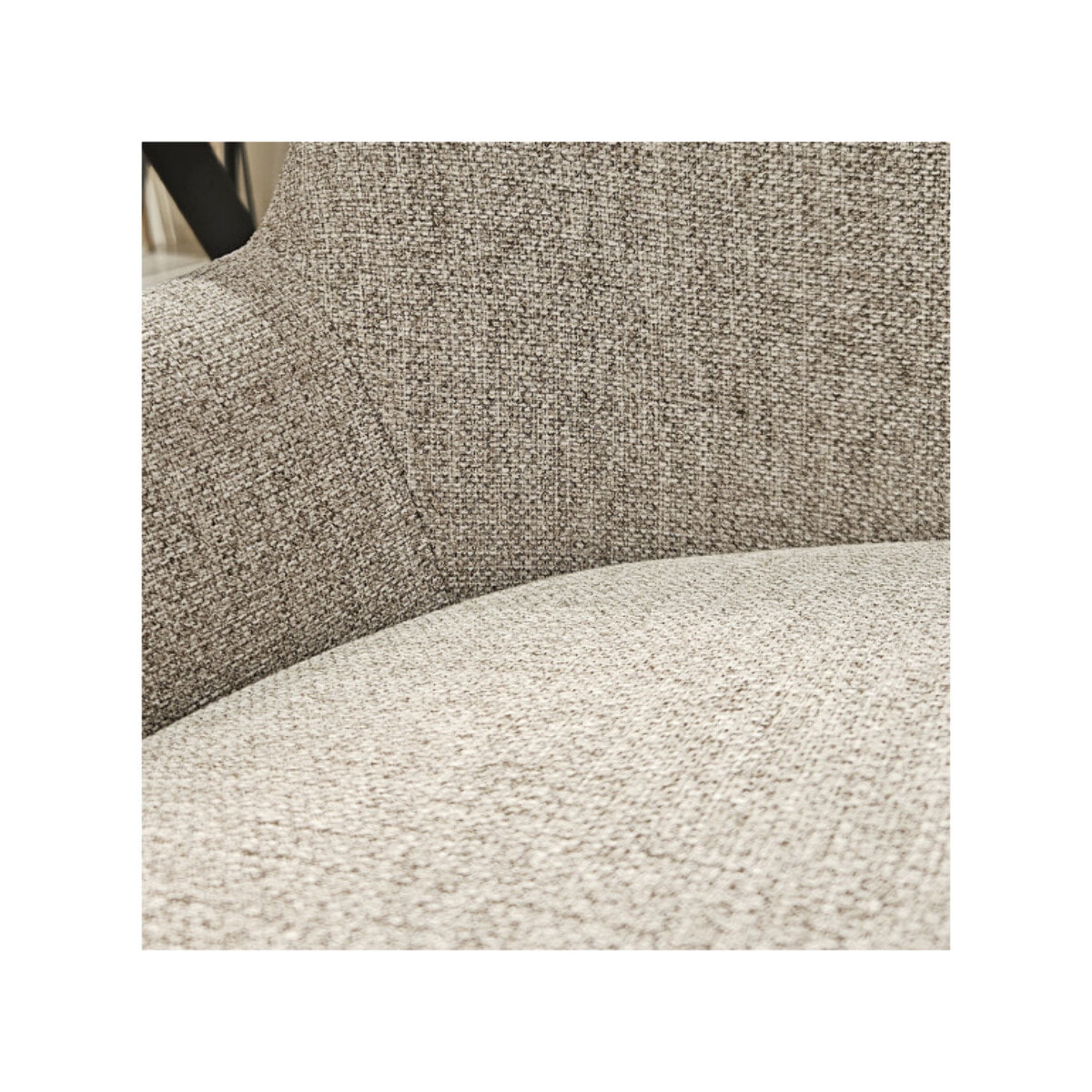 Chaise en tissu chiné capitonné avec piètement métal - 2 coloris - EMOTION 2