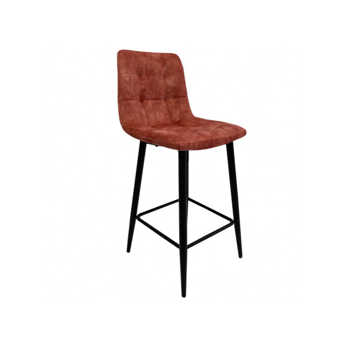 Chaise de bar capitonnée en velours - HERBY