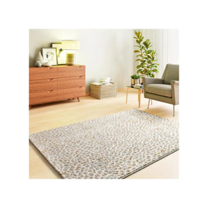 AMARA Alfombra moderna con relieve plata, varias medidas disponibles.