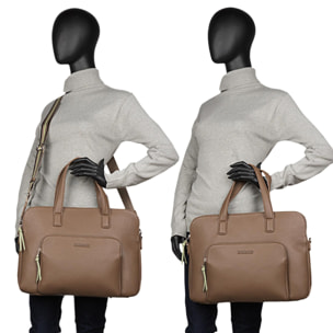 Bolso Maletin Portaordenador Mujer Lois Crandell Taupe