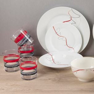 Set 4 vasos de 35cl Pierre cardin con diseño a rayas