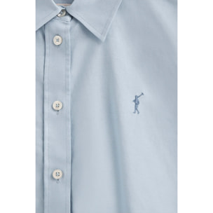 Camisa azul celeste de corte recto con logo Rigby Go