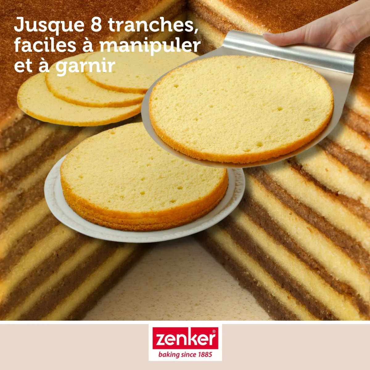 Cercle à pâtisserie pour trancher les gâteaux en étages 26 à 28 cm Zenker Smart Pastry